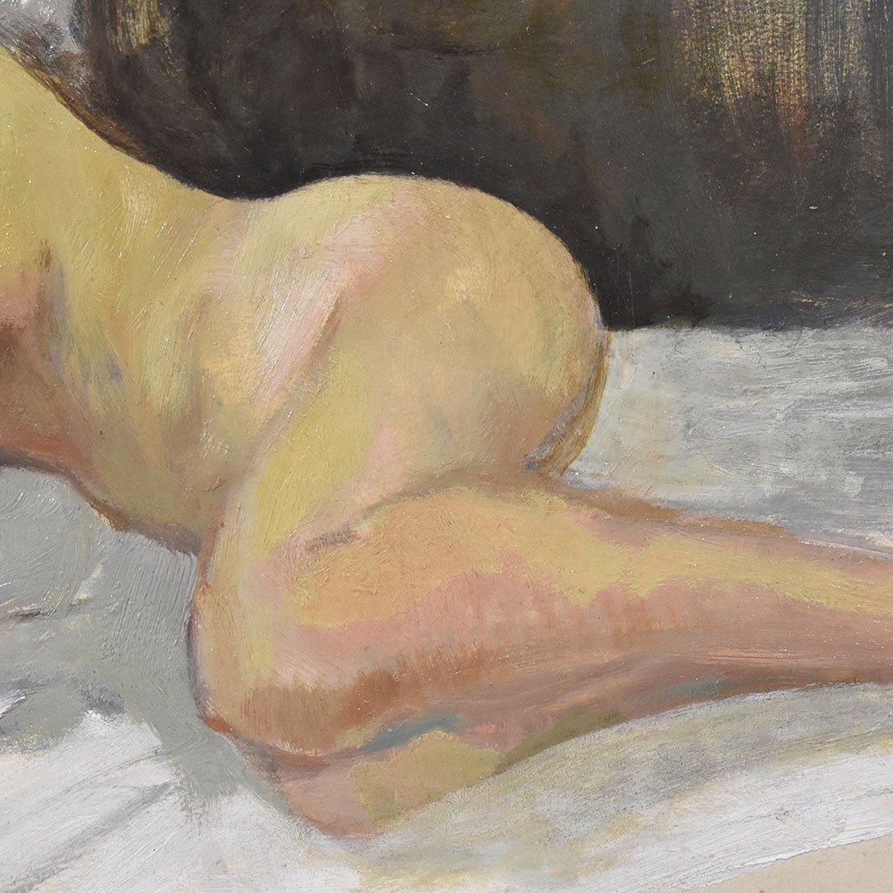 QN607 5 art deco paintings nude woman oil painting 1900s